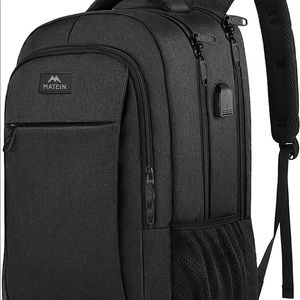Matein travel laptop bag with USB charging port -charcoal